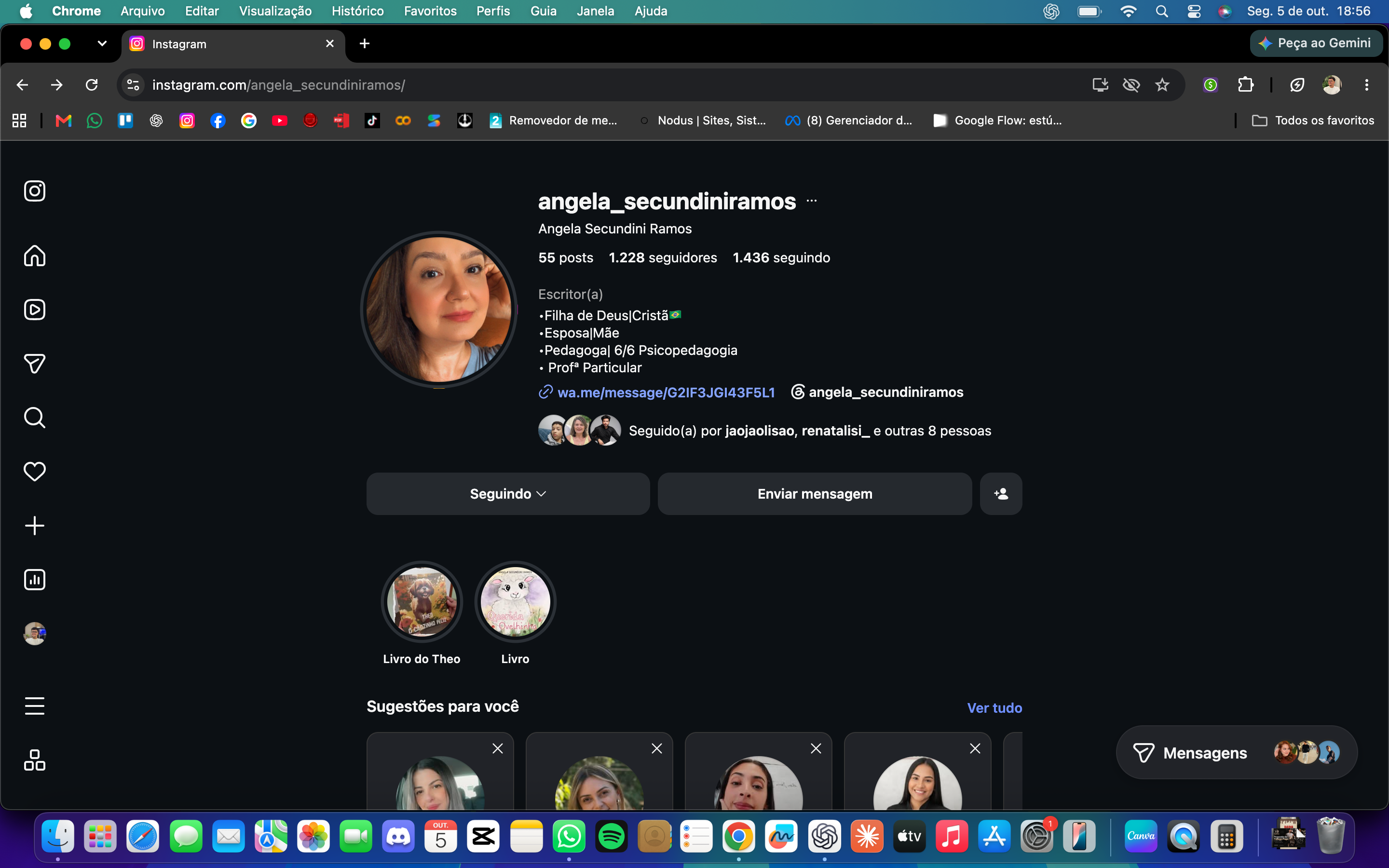 Ângela Secundini Ramos, autora dos livros
